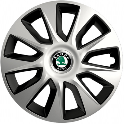 KRYTY KOLIES PRE ŠKODA 13" STRATOSZ silver/black 4ks